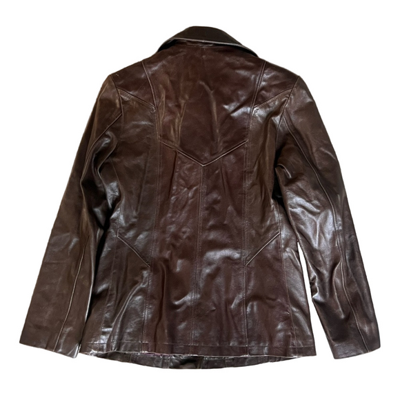 Vintage Wilsons Leather Maxima Chocolate Brown Leather Coat Women’s Medium - Picture 2 of 16